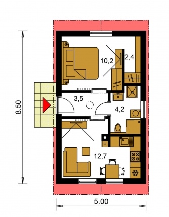 Zrcadlový obraz | Půdorys prízemia - BUNGALOW 203