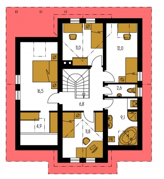 Půdorys patra - COMFORT 107